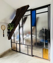 Porte Coulissante en verrière Mondrian à Paris 18